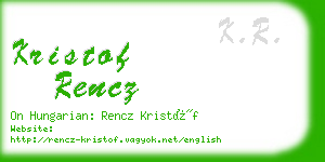 kristof rencz business card